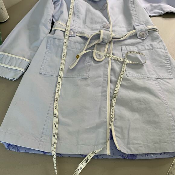 Arizona Jean Co Girls Large Trench Coat Jacket Light Purple Button Up Lined - Picture 12 of 14